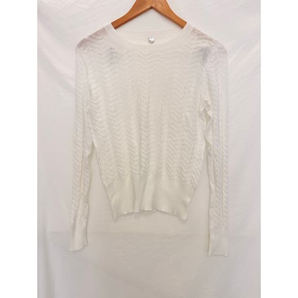 Margaret O'Leary Pullover Sweater in White Coastal Minimalist Small Fall Casual - Picture 1 of 4